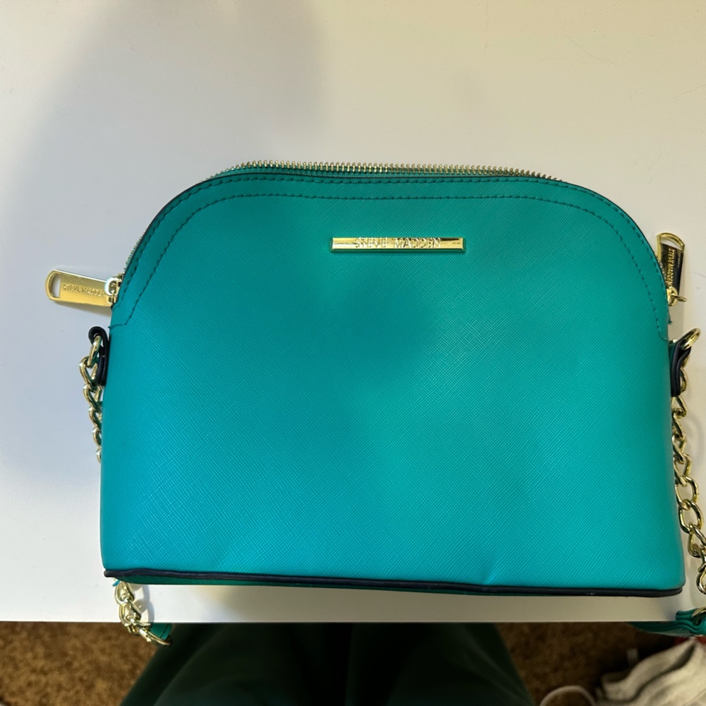 Steve Madden Teal Crossbody Bag with Gold Details